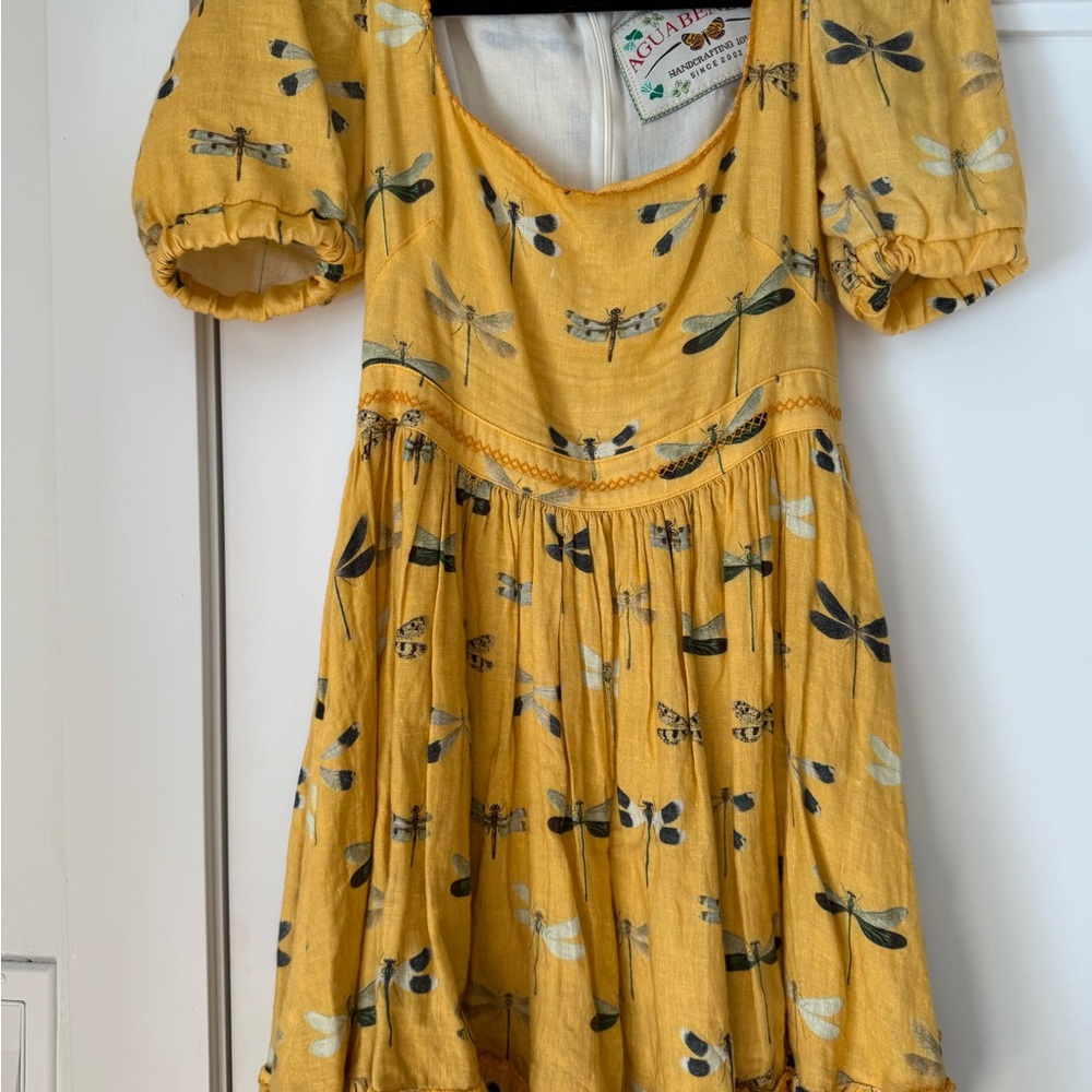 Agua Bendita Yellow Dragonfly Kids Dress